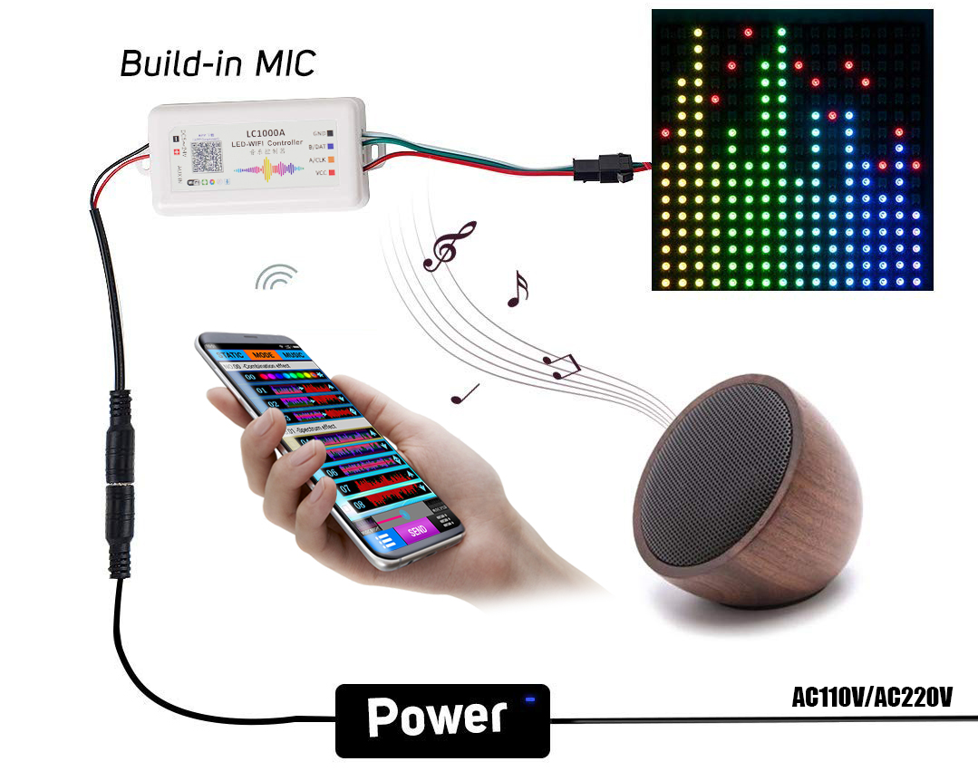 LC-1000A SPI music led controller wiring diagram